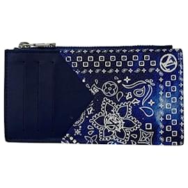 Louis Vuitton-Louis Vuitton Monogram Bandana Coin Card Holder-Blue