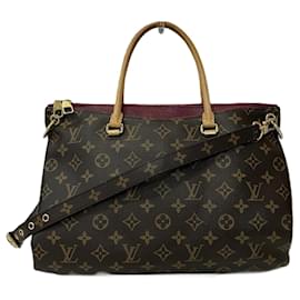 Louis Vuitton-Louis Vuitton Monogram Pallas M40906 Handbag-Brown,Dark red