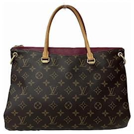 Louis Vuitton-Louis Vuitton Monogram Pallas M40906 Handbag-Brown,Dark red