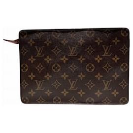 Louis Vuitton-Bolsa Clutch Monogram Homem Louis Vuitton-Marrom