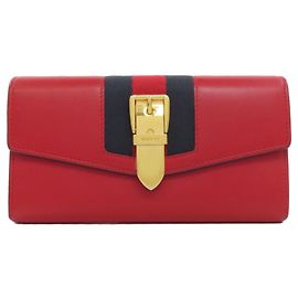 Gucci 476084 Sylvie Continental Long Wallet Red