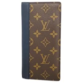 Louis Vuitton-Louis Vuitton Long Wallet Monogram Macassar-Brown,Black