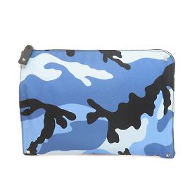 Pochette à motif camouflage Valentino Bleu Orange