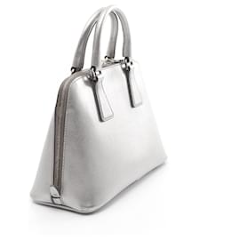 Prada-Prada Saffiano Lux Leather Handbag BL0838-Silvery