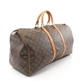 Louis Vuitton-Louis Vuitton Keepall 55 Monogram Boston Bag M41424-Brown
