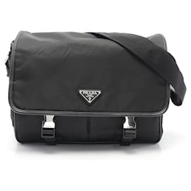 Prada-Prada Nylon Saffiano Messenger Bag 2VD768-Black