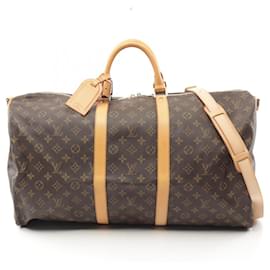 Louis Vuitton-Louis Vuitton Monogram Keepall Bandouliere 55 Boston Bag M41414-Brown