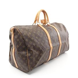 Louis Vuitton-Louis Vuitton Monogram Keepall Bandouliere 55 Boston Bag M41414-Brown