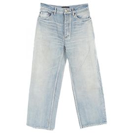 Calças de denim de algodão Balenciaga Azul marinho