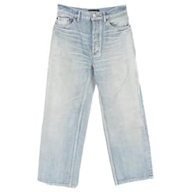 Balenciaga-Balenciaga Cotton Denim Pants-Navy blue