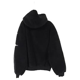 Balenciaga-Balenciaga Zip-Up Boa Hoodie Jacket Black-Black