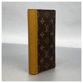 Louis Vuitton-Louis Vuitton Long Wallet Monogram Macassar-Brown,Golden