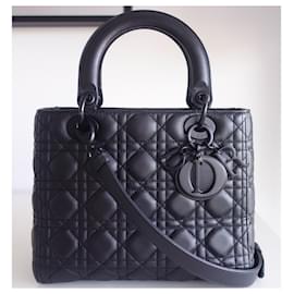 Dior-Lady Dior ultramatte bag-Black