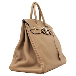 Hermès-Hermes Birkin 40 Handbag in Etoupe Gray-Taupe