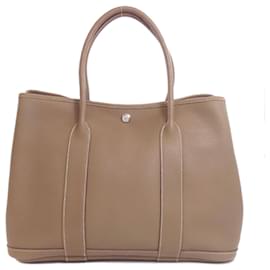 Hermès-Sac tote Hermes Garden PM Etoupe-Taupe