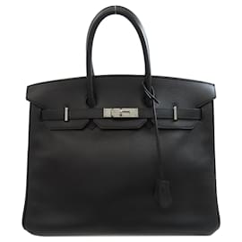 Hermès-Hermes Birkin 35 Handbag in Black Epsom Leather-Black