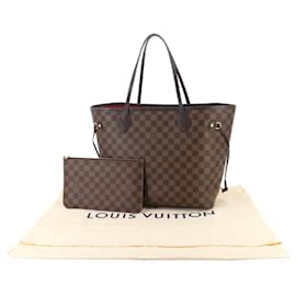 Louis Vuitton-Pochete Louis Vuitton Damier Neverfull MM-Fuschia,Damier ebene