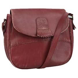 Autre Marque-Burberrys Shoulder Bag Leather Bordeaux Auth 98623-Dark red