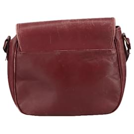 Autre Marque-Burberrys Shoulder Bag Leather Bordeaux Auth 98623-Dark red