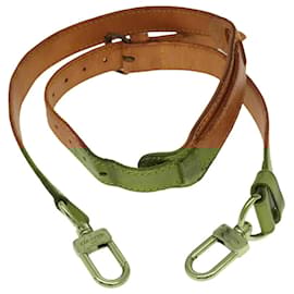 Louis Vuitton-LOUIS VUITTON Adjustable Shoulder Strap Leather 32.3""-39.8"" Beige Auth 101368-Beige
