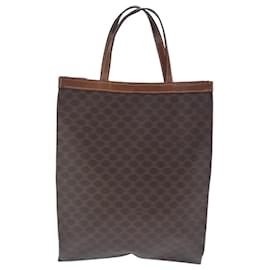 Céline-CELINE Macadam Canvas Hand Bag PVC Leather Brown Auth 102356-Brown
