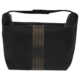 Fendi-FENDI Pecan Canvas Vanity Cosmetic Pouch 3Set Black Brown Auth bs20038-Brown,Black