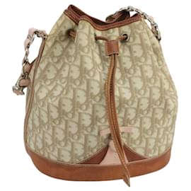 Christian Dior-Christian Dior Trotter Romantic Shoulder Bag PVC Beige Auth 100780-Beige