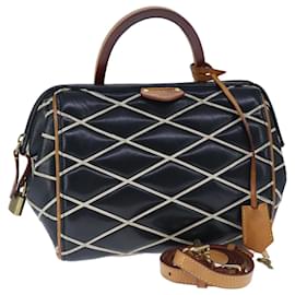 Louis Vuitton-LOUIS VUITTON Maltage Line Dock BB Hand Bag Lamb Skin Black M50011 Auth 100553-Black
