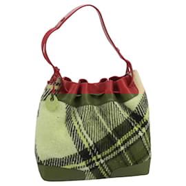 Autre Marque-Burberrys Nova Check Shoulder Bag Wool Beige Red Auth 100714-Red,Beige