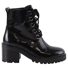 Maje Botas de tacón de cuero charol Negro