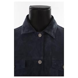 Autre Marque-Suede jacket-Navy blue
