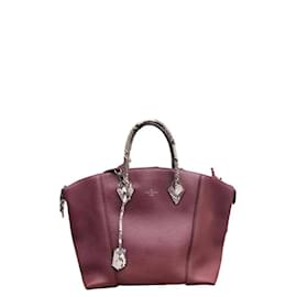 Louis Vuitton-Lockit MM Leather Python-Dark red