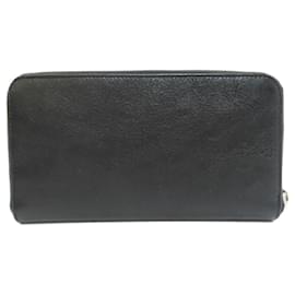 Balenciaga-Balenciaga 541996 Metal Motif Long Wallet-Black