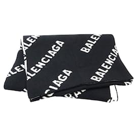 Balenciaga Large Rectangular Shawl Black White