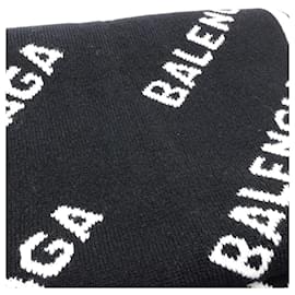 Balenciaga-Balenciaga Large Rectangular Shawl-Black,White