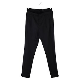 Saint Laurent Gerade Wollhosen Schwarz