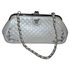 Bolso de hombro Anna Sui de charol blanco multicolor Blanco Multicolor
