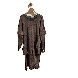 Lanvin-LANVIN Dresses T.International L Synthetic-Brown