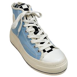 Sneakers alte Kurt a scacchi blu acciaio R13 Blu
