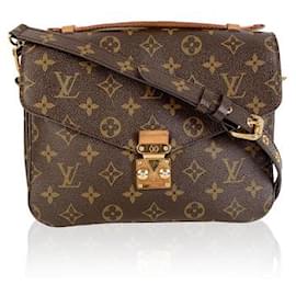 Louis Vuitton-Monogram Canvas Pochette Metis Handbag Shoulder Bag-Brown