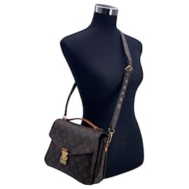 Louis Vuitton-Monogram Canvas Pochette Metis Handbag Shoulder Bag-Brown