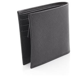 Prada-Prada Saffiano Leather Bifold Wallet Black-Black