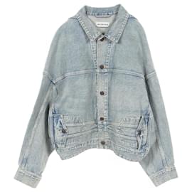 Balenciaga-Balenciaga Denim Jacket Cotton Outerwear-Navy blue