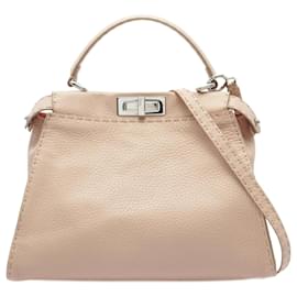 Fendi-Fendi Peekaboo Regular Leather Handbag 8BN226-Pink