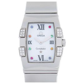 Omega Constellation Mini Quadra Watch Stainless Steel White