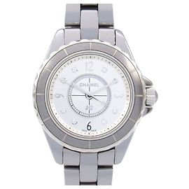 Chanel J12 8P Diamond Watch Titanium Ceramic H3401 Silvery