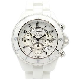 Chanel J12 Ceramic Chronograph Watch H1007 White