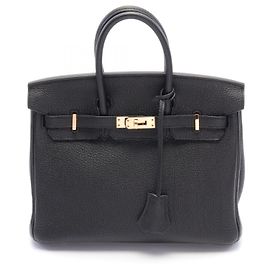 Hermès Hermes Birkin 25 Togo Handbag Black Black