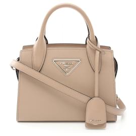 Prada-Prada Saffiano Cuir Leather Handbag 1BA269-Beige