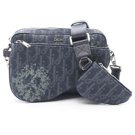Borsa a spalla in tela Dior TEARS Saddle 3 in 1 Blu